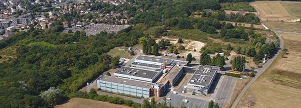 Vue aérienne d'un parc d'activités économique en Essonne
